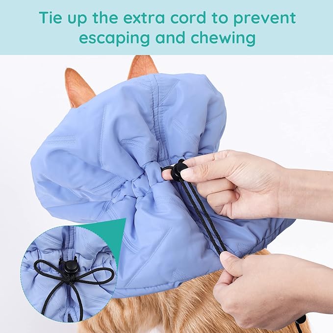 Cat Recovery Collar, Soft Adjustable Cat Cone Alternative, Lightweight Waterproof Fasteners Collars for Cats Kittens Puppies, After Surgery Stop Licking and Daily Use (Neck girt 5.5"-9.8") (Blue)