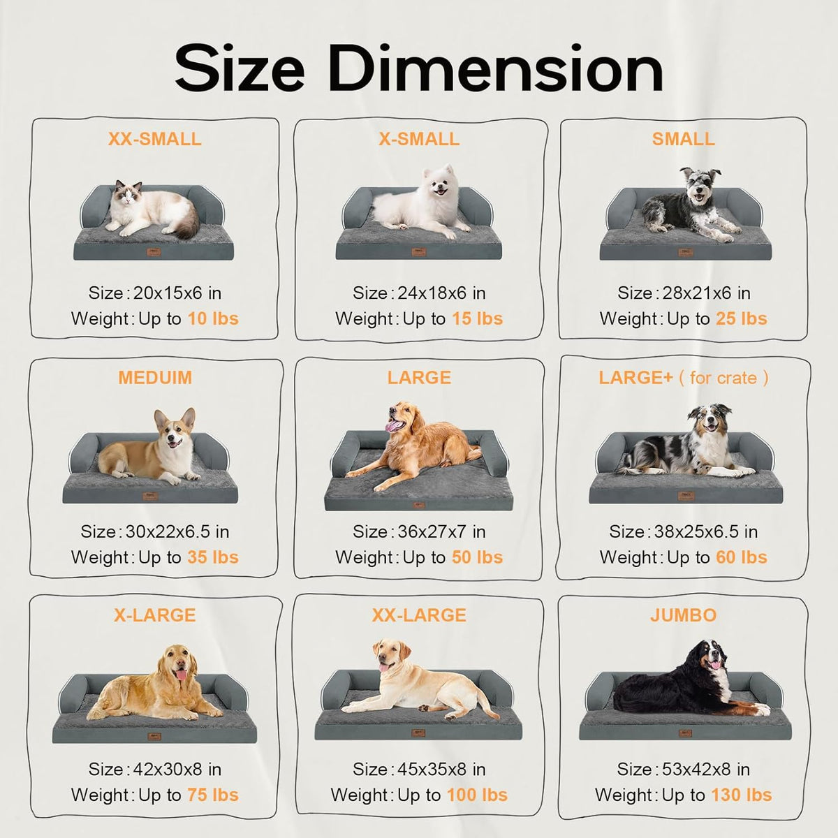 Small Dog Bed and Cat Sofa Waterproof Orthopedic Dog Beds for Small Dogs Cat Bed Comfy Pet Couch Sofa Beds with Washable Removable Cover & Non-Slip Bottom