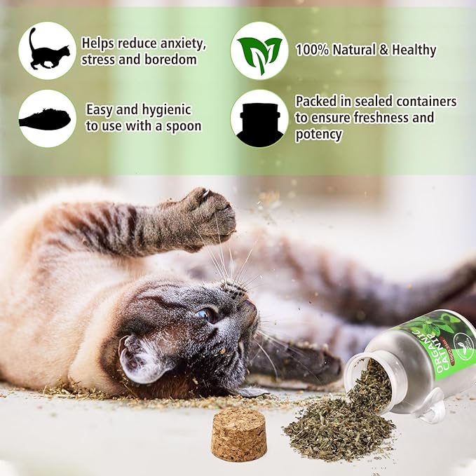 Natural Catnip for Cats,1.05 oz Cat Premium Organic Catnip,Safe & Non-Addictive Catnip Treats Used to Supplement Catnip Toys,Great for Training Redirecting Bad Behaviors