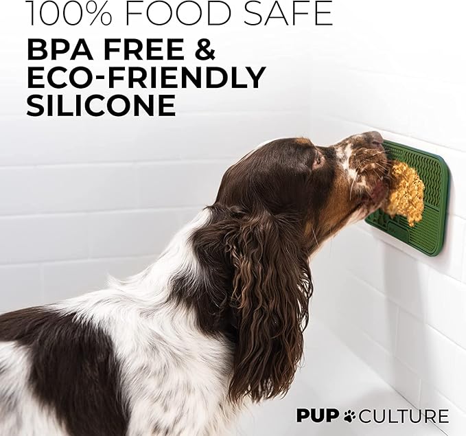 Pup Culture Dog Lick Mat for Dogs (2 Pack), Feeding Pad for Anxious Pets Plus 4 Different Puzzles for Mental Stimulation for Dogs - Supports Mental, Dental, and Digestive Health - Heavy Duty