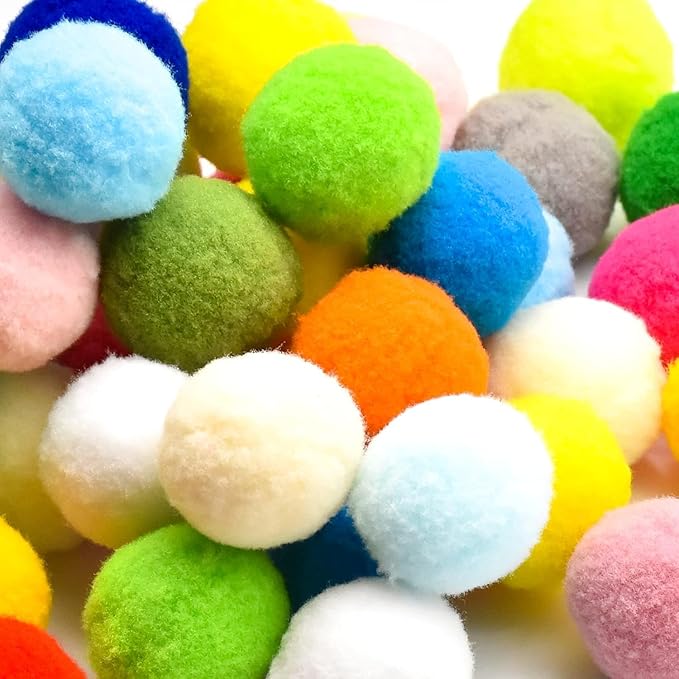 Loty Store 50PCS Cat Toys Balls 3CM,Soft Colorful Pompoms Ball Cat Chew Toy Kitten Pet Toy, Scratching Balls Toy Interactive Pet Supplies for Cats Kittens Dog