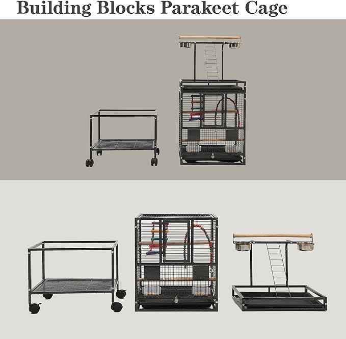 51" Small Bird Cage with Stand,Parakeet Cage, Parrot cage with Parakeet Toys, Bird Cage Accessories,Birdcage Covers for Lovebirds Cockatiel Conure Finch Canary Budgie