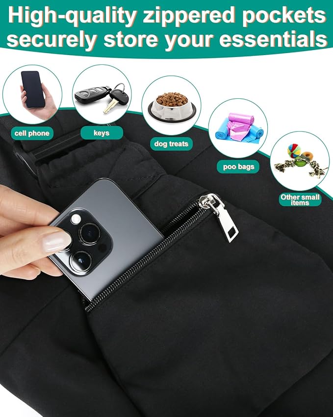 Pet Carrier Sling for Small Dogs and Cats, Dog Carrier Sling with Adjustable Thick Padded Shoulder Strap and Pocket, Hands Free Puppy Carrier Purse for Travel or Everyday Use