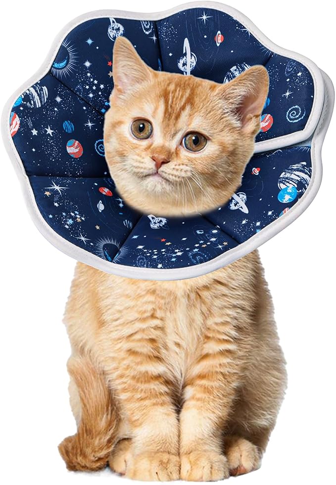 Cat Cone Collar Soft, Cat Recovery Collar to Stop Licking, Protective Cats Neck Cone After Surgery for Small Medium Cats Kittens (XS(Neck: 3.5" - 6"))