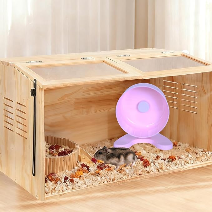 Hamster Wheel, 6.5" Super-Silent Exercise Wheels, Dual-Bearings Quiet Spinner Running Wheels, 3 Installation Methods, Fits Any Hamster Cage, Hamsters Toy for Dwarf Hamsters, Gerbils, and Small Pets.