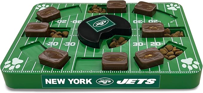 Pets First NFL New York Jets Puzzle, Interactive Dog Treat Puzzle Toy