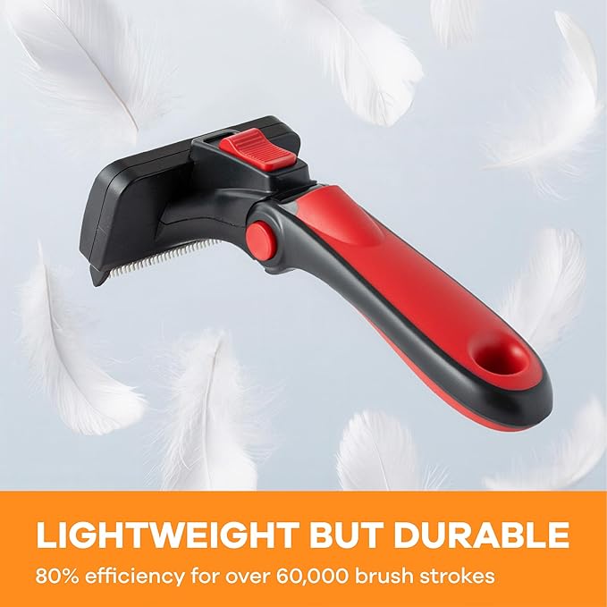 Deshedding Dog Brush for Short/Medium Hair (Small,Red) – Gentle Deshedding Tool for Dogs & Cats – Reduces Shedding, Without damaging Topcoat. Removes Loose Fur & Dead Undercoat.
