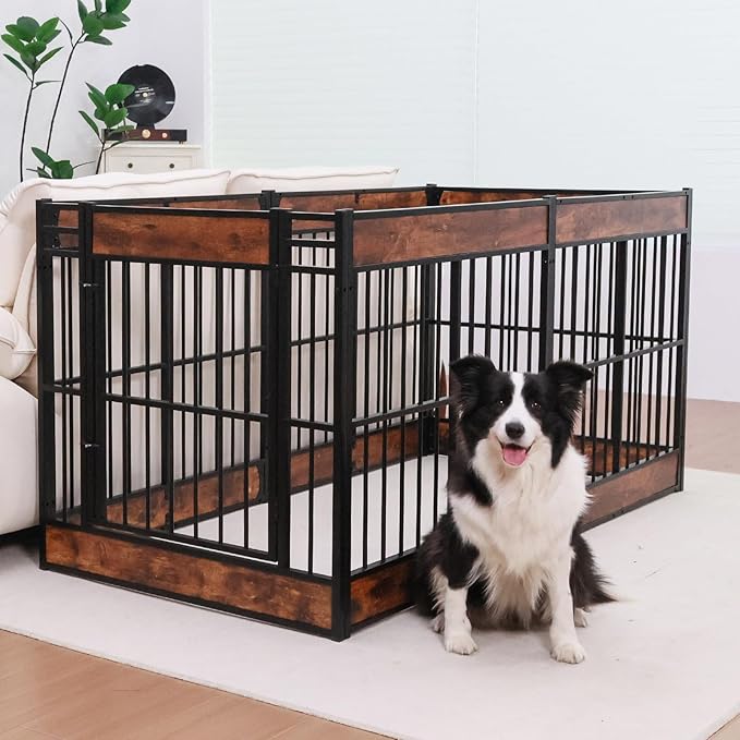 Dog Playpen, 35.4" Height Dog Pen Indoor, Heavy Duty, Safe and Sturdy, Furniture Style Puppy Pen