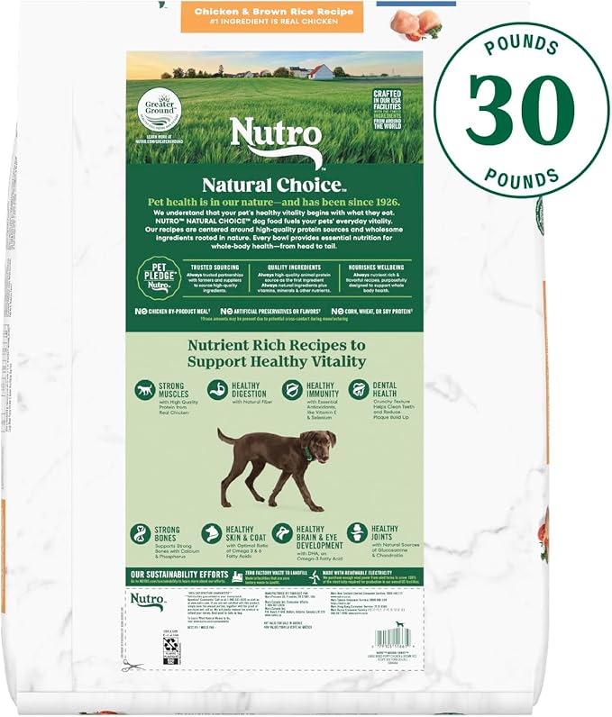 Nutro Natural Choice Large Breed Puppy Dry Dog Food, Chicken and Brown Rice Recipe, 30 lbs.