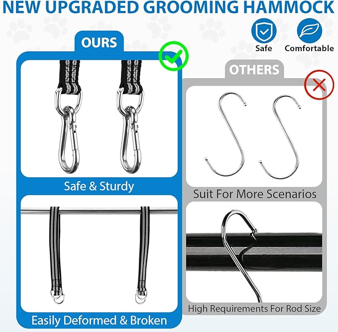 Pet Grooming Hammock Harness for Large Giant Dogs Nail Trimming, Dog Sling for Cutting Nails, Dog Hanging Holder Hanger with Nail Clippers, Nail File, Scissors XXXL
