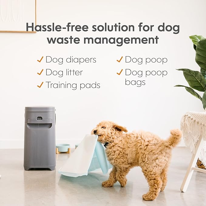 Pet Genie Pail | Dog Waste Disposal System for Outdoor and Indoor Odor Control | Dog Poop Trash can | Includes 1 Square Refill Bag That Lasts up to 2 Months