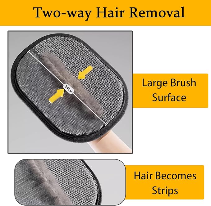 The Magic Brush Pet Hair Remover, Acssart Pet Hair Removal Glove, Electrostatic Pet Grooming Gloves, Efficient Reusable Cat & Dog Hair Remover for Couch, Furniture, Carpet, Curtain (1PCS)