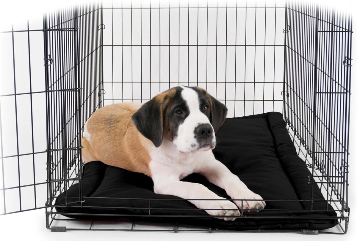 K9 Ballistics Tough Ripstop Dog Crate Pad - Durable & Machine Washable with Non-Skid Bottom and 120-Day Warranty, Fits 54" Wire Crates - XX-Large, Obsidian Black