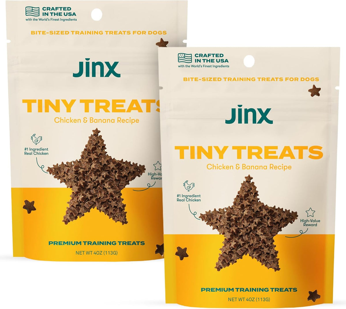 Jinx Chicken & Banana Training Treats Bundle for Dogs and Puppies - 4oz (Pack of 2)