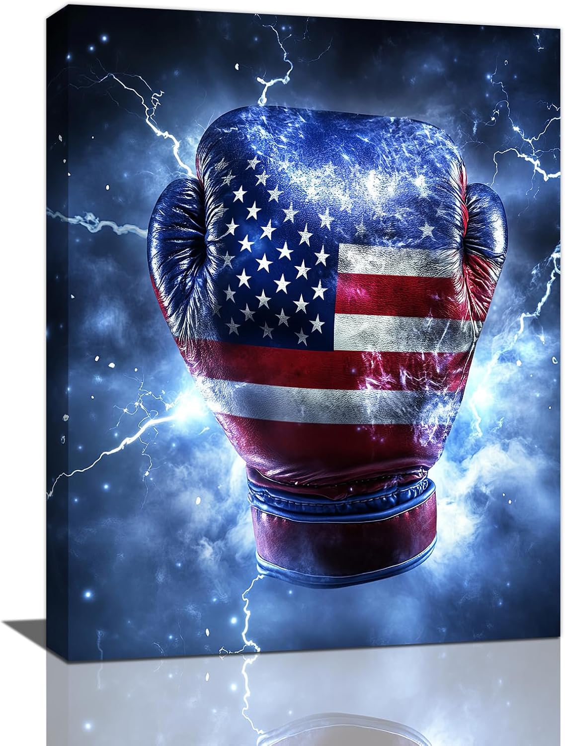 Sports Boxing Wall Art Canvas American Flag Wall Decor Prints Framed Painting Gym Pictures Gifts Artwork for Bathroom Living Dining Room 12"x16"
