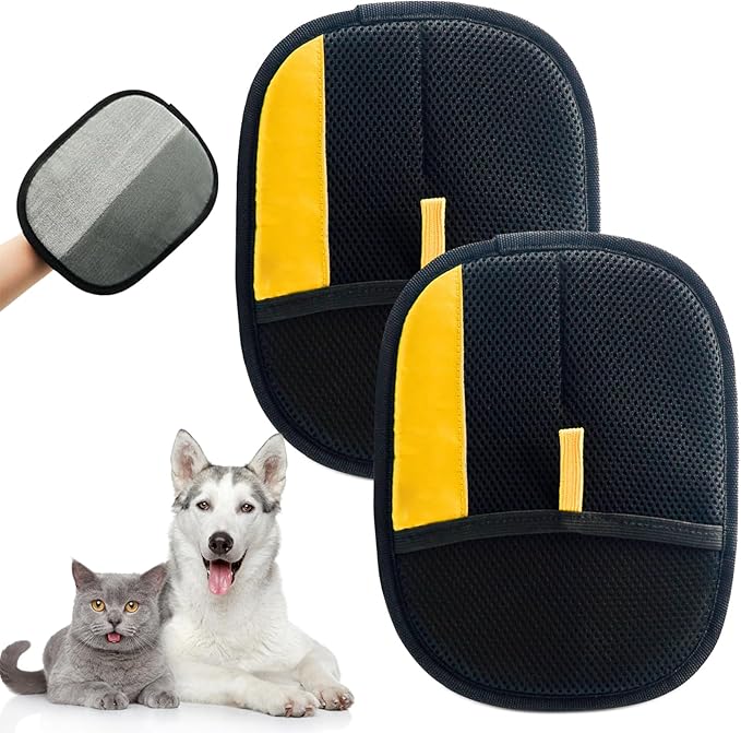 Pet Hair Removal Gloves, 2025 pet Hair Remover, electrostatic Gloves pet Hair, pet Grooming Gloves, cat and Dog Hair Remover, Reusable Pet Hair Remover Tool for Clothing, Couch, Carpet, Car Seat