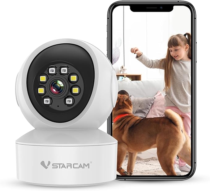 VSTARCAM 1080P One Lens Indoor Security Cameras Wireless WiFi, Color Night Vision, Motion Detection, Two-Way Audio