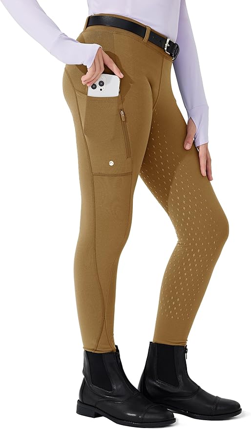 Willit Girls Fleece Horse Riding Pants Equestrian Breeches Kids Winter Riding Tights Thermal Schooling Tights