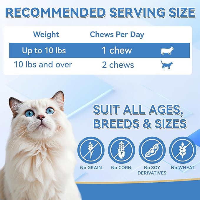200 PCS Cat Calming Treats, Calming Treats for Cats Help to Manage Stress & Anxiety, Calming Aid for Cats with Hemp Seed Powder Chamomile Melatonin for Cat Anxiety Relief, Separation, Travel, Storms