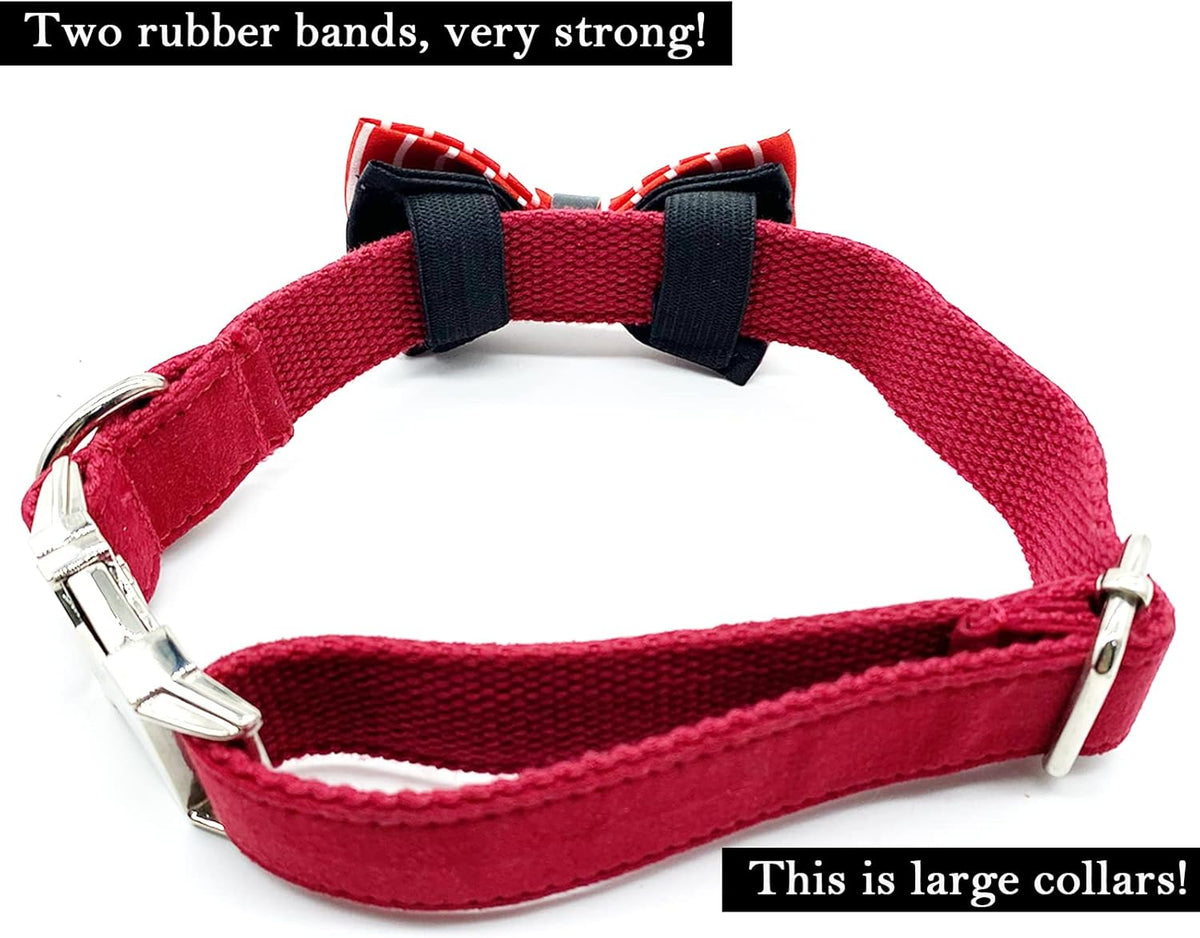 10 PCS Dogs Collar Elastic Attachment Bow Ties for Small Medium Large Pet/Cats Puppies Collar Charms Accessories Slides Bowties for Birthday Wedding Parties(Classic Small)
