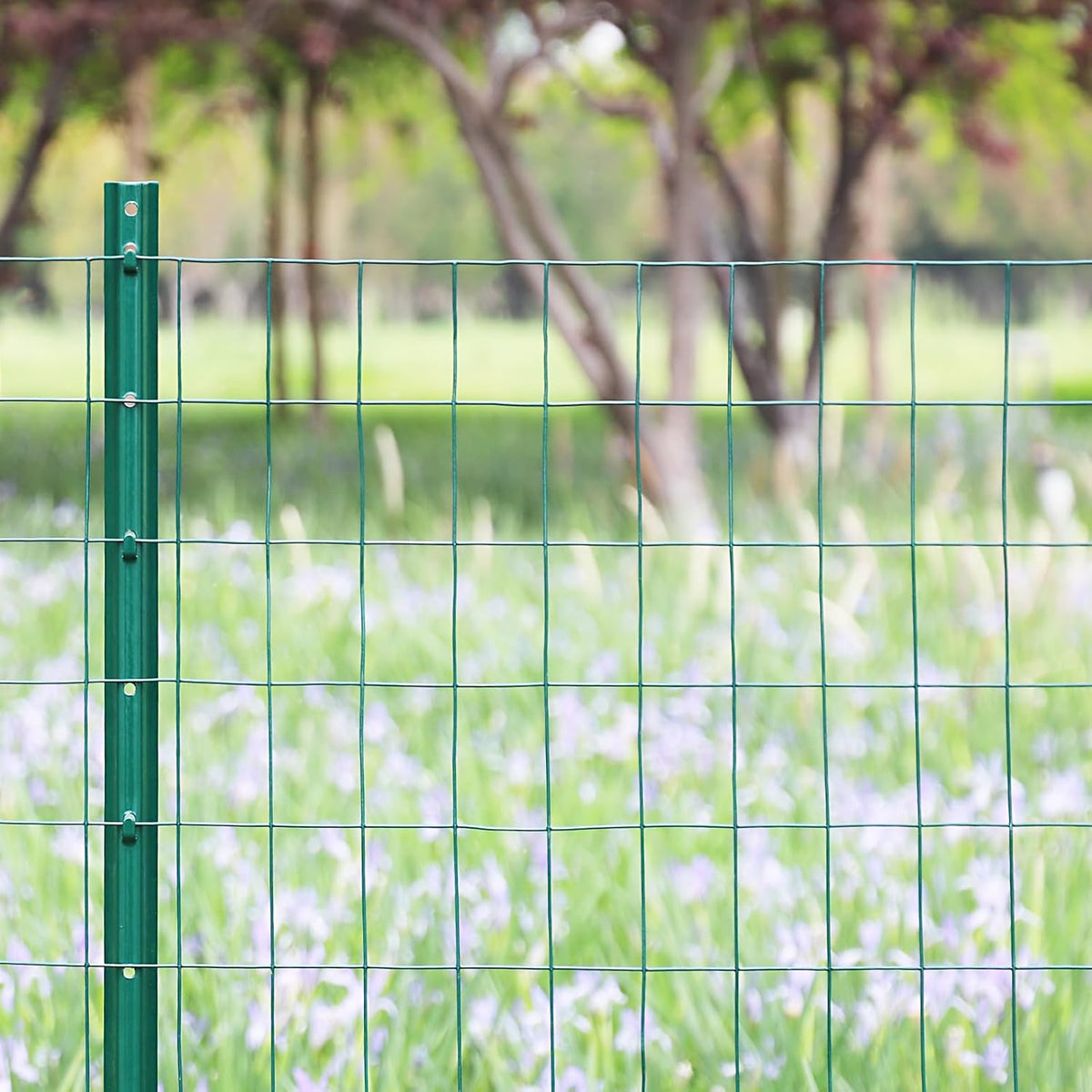 Green PVC Coated Welded Wire Fence 24 Inch x 50 Foot, 2 Inch x 3 Inch 16GA, Garden Border Fencing Roll Vinyl Coating Metal Wire Mesh for Yard Vegetable Plant Protection Poultry Netting