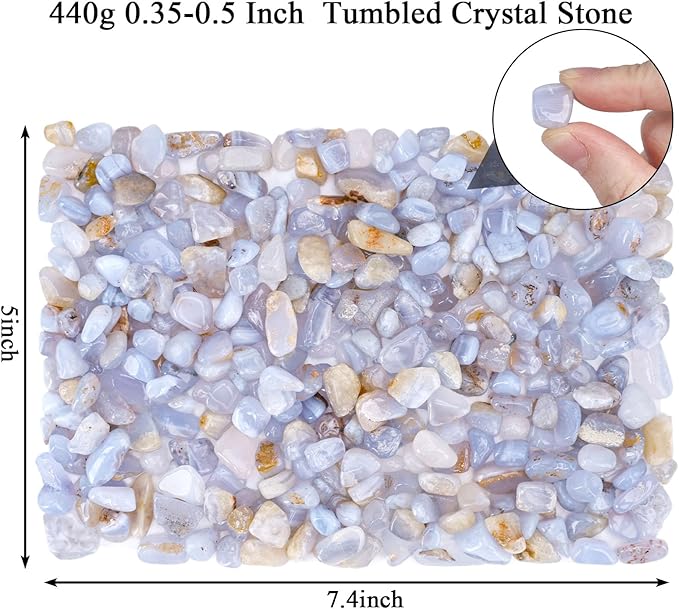 JOHOUSE Succulent Rocks,1lb Light Blue Polished Pebbles for Indoor Plants, Decorative River Rocks for Plants Indoor, Vase Fillers, Cactus Planters, Bird Bath, Fountain, Outdoor Garden Landscaping