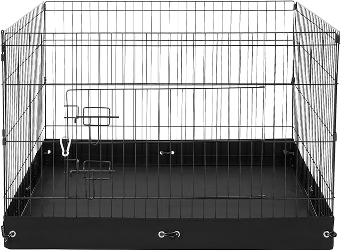 VEVOR Dog Playpen, 4 Pcs 24 x 36 in Panels Foldable Metal Pet Exercise Pen, Dog Fence Indoor and Outdoor Pen with Door and 600D Oxford Fabric Bottom Pad, for Dogs, Cats and Other Small Animals