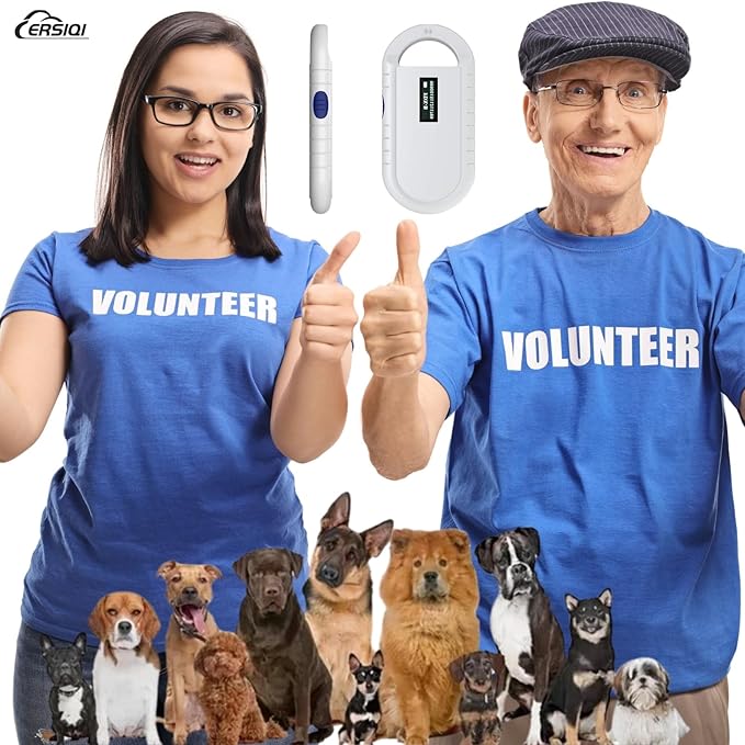 Pet Microchip Scanner Pet Trace Animal chip Reader for Dogs and Cats (Dual Frequency Rechargeable One Click Export of Data to PC) Supports ISO11784/ISO11785,FDXB,ID64 RFID PET160