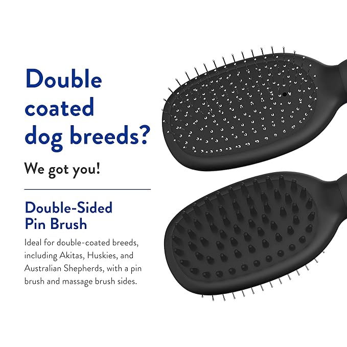 WAHL Professional Animal Double Sided Bath Pin Brush for Dogs (#858477) - Pet Brush to Groom Dogs - For Akitas, Huskies & Australian Shepherds - Durable Dog Pin Brush