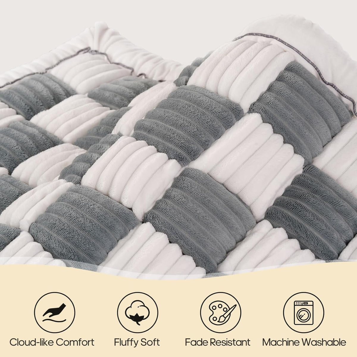 Backseat Pet Bed Mat, Non-Slip Plaid Dog Bed for Car Back Seat, Flannel Backseat Dog Bed, Fit for Backseat Extenders and Trucks SUVs (Bluegrey&White, 24.8x54 inch)