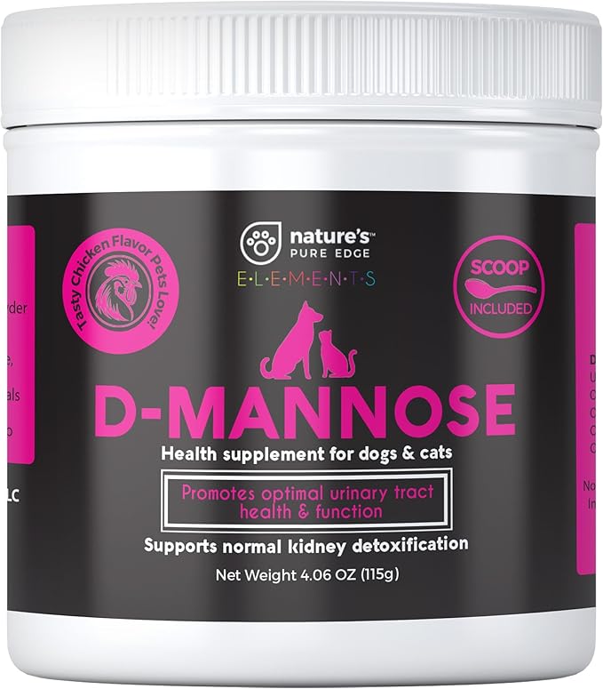 D-Mannose Supplement with Real Chicken for Dogs and Cats. Use for Immediate and Preventative Treatment of Bladder and Urinary Tract Infections UTIs. Stop Kidney Stones. Extra Strength 115 Grams.