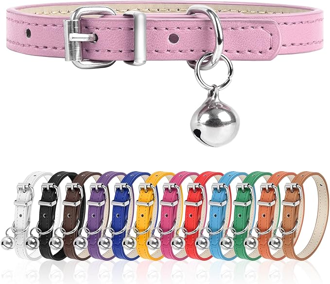 XS Dog Collar for Teacup Adjustable Teacup Dog Collar for Small Medium Large Dogs 3/8 inch Width (Pink, XS)