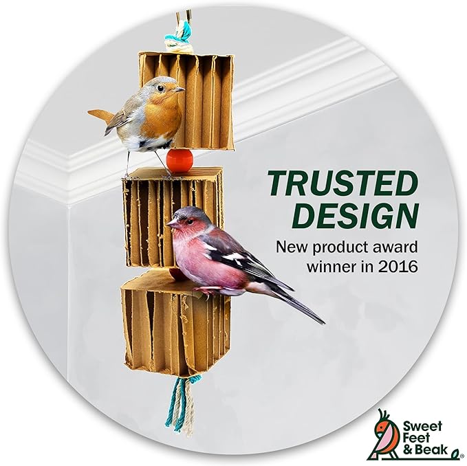 Sweet Feet and Beak Blocks N Knots - Perfect Cage Shredding and Foraging Toy for All Birds - Food Safe Cardboard, Non-Toxic, Easy to Install Cage Accessories