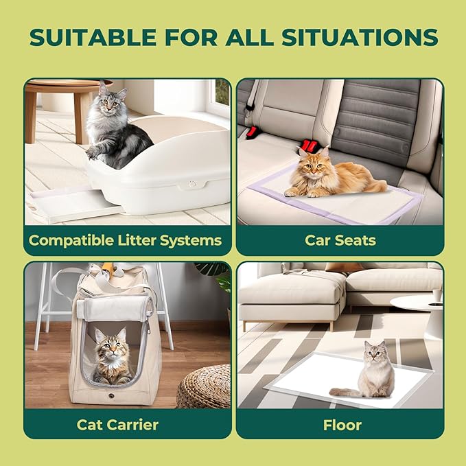 Cat Pads Refills for Tidy Cats Breeze Litter System - Super Absorbent 6-Layer Pads for Odor Control Unscented - 16.9" x 11.4" - Pack of 20 Litter Box Replacement Pads