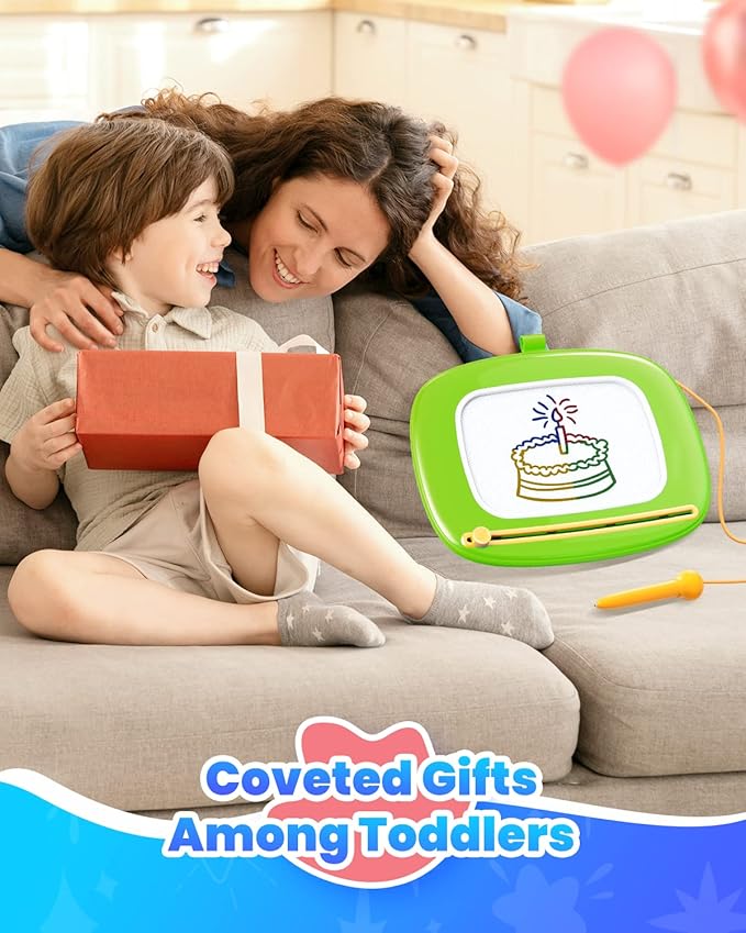 Toddlers Toys Ages 1-3, Magnetic Drawing Board, Doodle Board Pad Learning and Educational Toys for 18 Months Baby 1-3 Yr Kids Birthday Gifts - Green