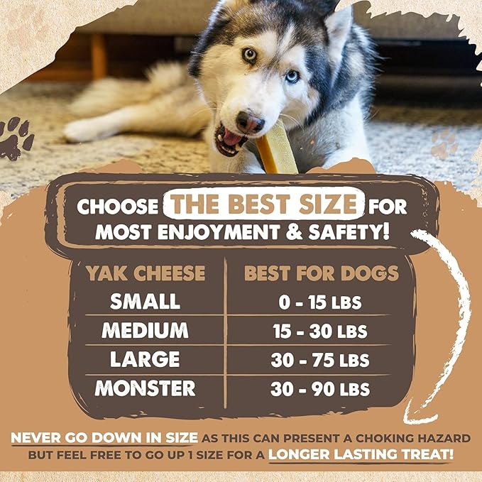 Mighty Paw Yak Cheese Chews for Dogs | All-Natural Long Lasting Pet Treats. Odorless and Great for Oral Health. Limited-Ingredient Chews for Puppies & Power-Chewers (Small, 5 Pack)