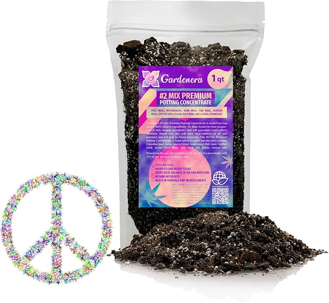 Gardenera Organic Photoperiod Plants Potting Soil Mix - Perfect Balance of Nutrients, Drainage, and Aeration for Thriving Photoperiod Plants - 1 Quart