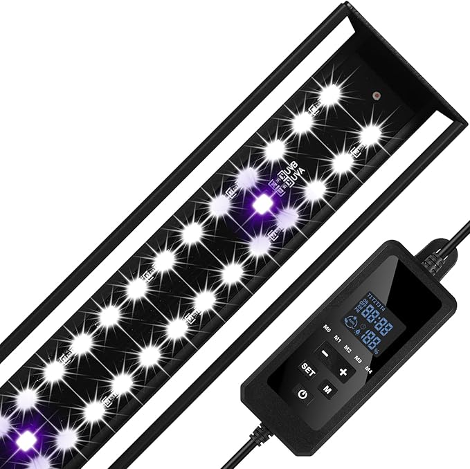 LED UVB Light for Reptiles, 16 inch UVA UVB Reptile Light Fixture with 4 Auto Ferguson Zone Modes & Dimming, 15W Aluminum Smart Habitat Lamp for Bearded Dragons, Turtles, Snakes, Leopard Geckos