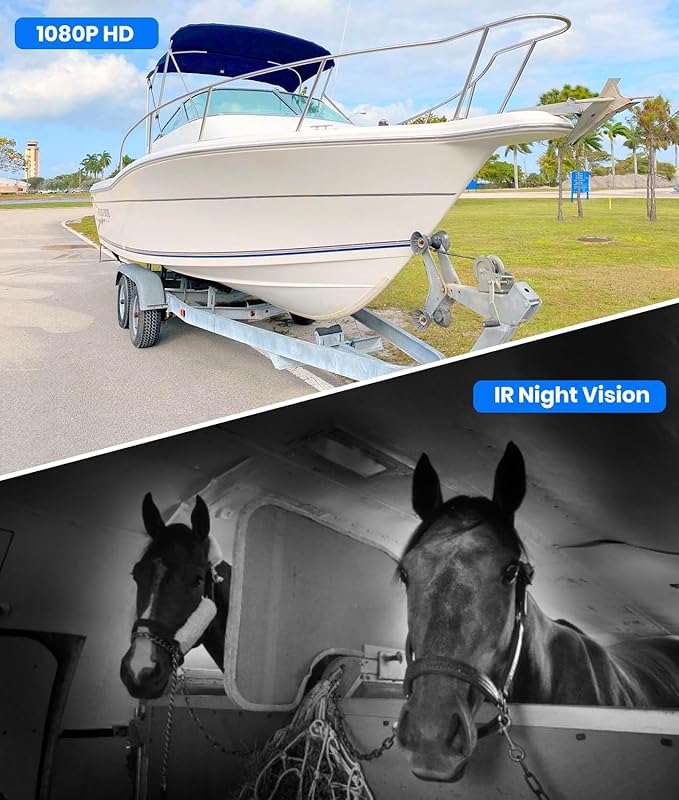 AUTO VOX Wireless Backup Camera Magnetic: 5" Portable No Wiring 1 Min Install Trailer Hitch Camera, 2-Channel HD 1080P Car Monitor & IR Night Vision Back Up Camera Systems for Truck, RV, Camper