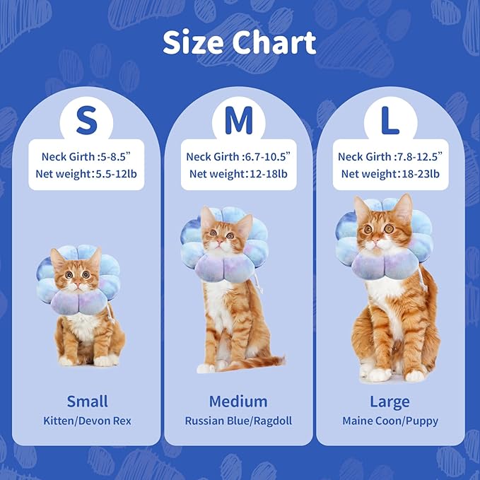 Dog Cat Surgical Recovery Cone Dog Protective Collar, Pet Recovery E-Collar Soft Neck Cone to Stop Licking Wound for Cats & Kittens Small Dog After Surgery