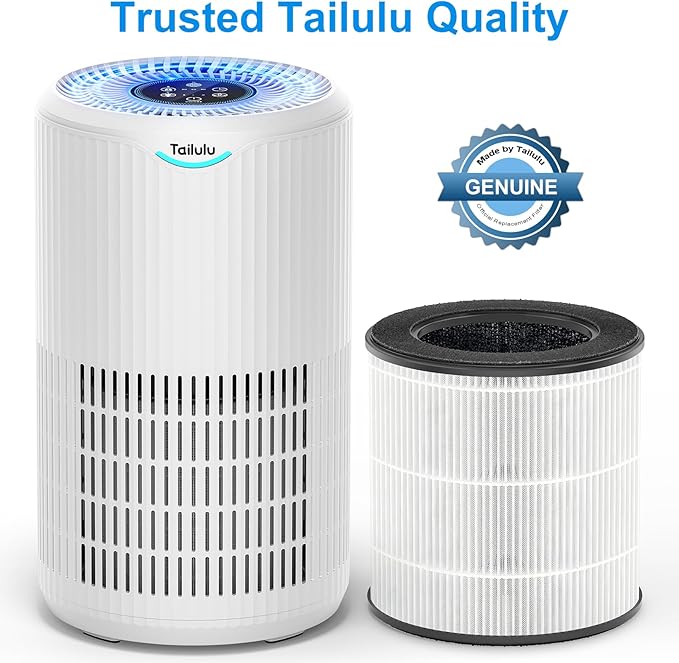 Tailulu 2 Packs D09 Air Purifier Replacement Filter, 3-in-1 True H13 True HEPA Air Cleaner Purifier for Home Large Room Up to 1345 Sq Ft