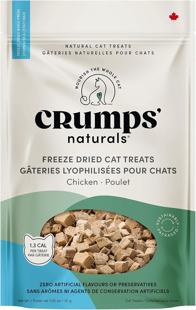 CRUMPS NATURALS Freeze Dried Cat Treats Chicken 1.05oz, Cat Treats