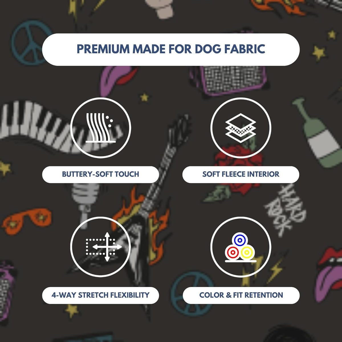 Spark Paws Dog Hoodie – Premium Dog Sweater for Small, Medium, and Large Dogs | Warm Outfits for French Bulldogs, Pitbull, Puppy, Winter Jacket Alternative - Rock and Roll - M