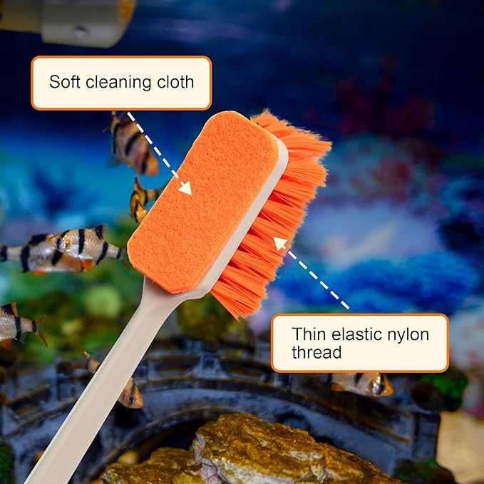 Small Fish Tank Cleaner Brush, Algae Scraper for Aquarium, Glass Aquarium Cleaning Tool, Fish Tank Cleaner Adapted for Glass and Acrylic Aquariums