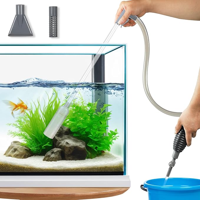 Aquarium Gravel Cleaner Siphon Vacuum, manually Operated Water Changer kit and Cleaning Tools