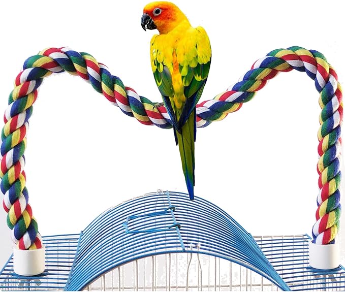 Bird Perch,Bird Rope Perch & Rope Perch,Bird perches for cage,Rope Perch for Conures,Parrots,Cockatiel,Lovebird,Budgerigar,Parakeet Rope perches for cage