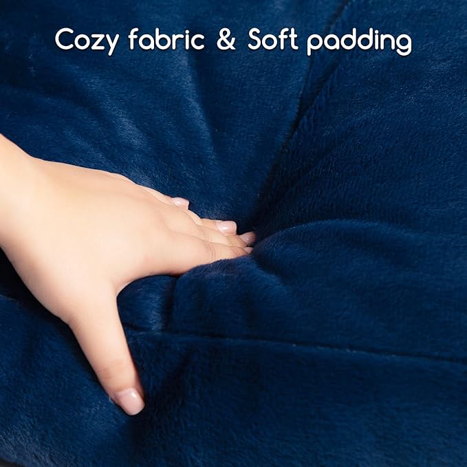 Hollypet Fluffy Plush Pet Cat Couch Sofa Soft Calming Pet Dog Sofa Beds for Medium Small Cats and Dogs, Cobalt Blue