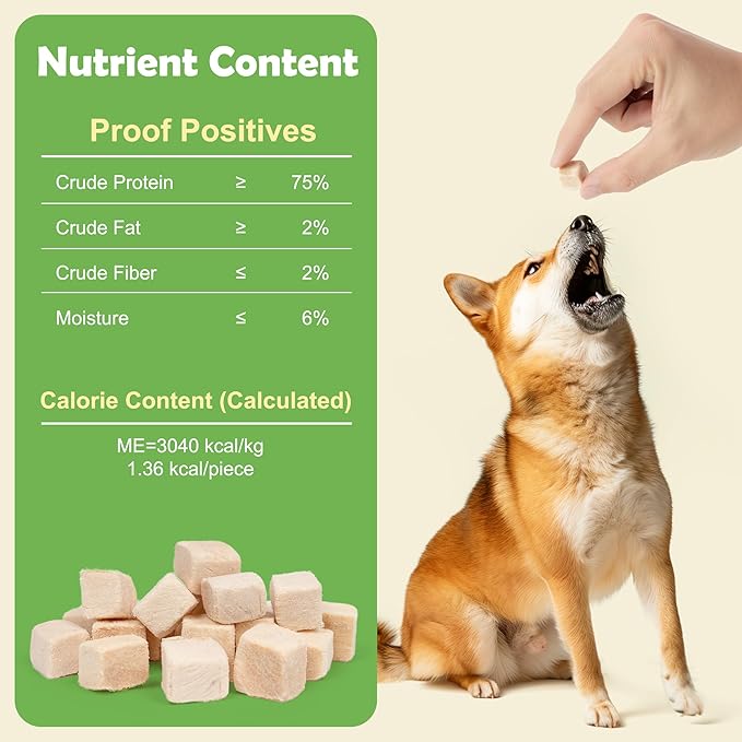 MON2SUN Freeze Dried Chicken Cat and Dog Treats, Single Ingredient Natural and Healthy Dog Snacks, High Protein Training Treats & Food Topper, 3.5oz