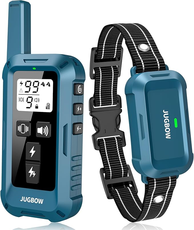 Jugbow Dog Shock Collar - 4200FT Dog Training Collar with Remote, IPX8 Waterproof Electric Collar with 4 Training Modes, Security Lock, Rechargeable e-Collar for Dogs 10-120lbs