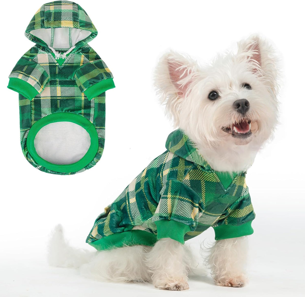 BEAUTYZOO Dog Hoodie Sweaters for Small Medium Large Size Dogs Girls Boys- Premium Quality, Ultra Soft, Superior Comfort Fit, Fleece Lined Hooded Sweatshirt- Cold Weather Pet Clothes Winter Coat,Plaid